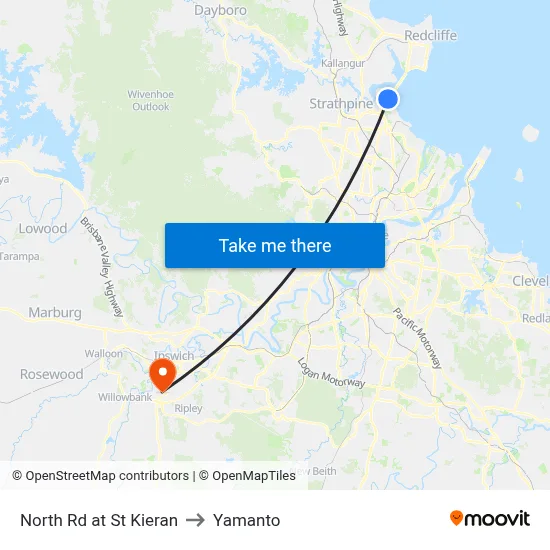 North Rd at St Kieran to Yamanto map