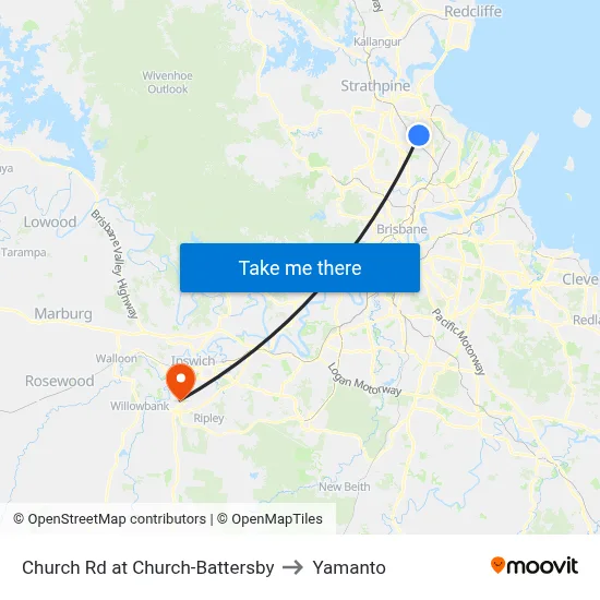 Church Rd at Church-Battersby to Yamanto map