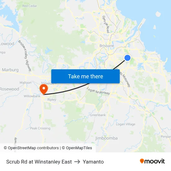 Scrub Rd at Winstanley East to Yamanto map