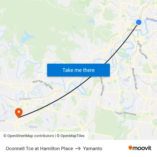 Oconnell Tce at Hamilton Place to Yamanto map