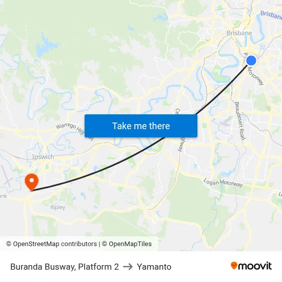 Buranda Busway, Platform 2 to Yamanto map