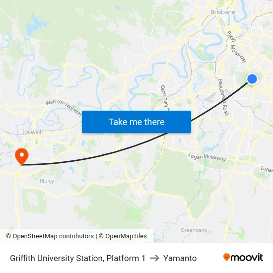 Griffith University Station, Platform 1 to Yamanto map