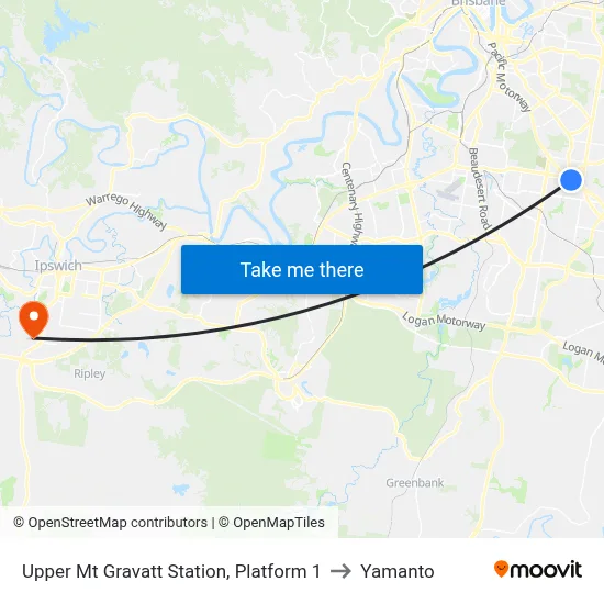 Upper Mt Gravatt Station, Platform 1 to Yamanto map