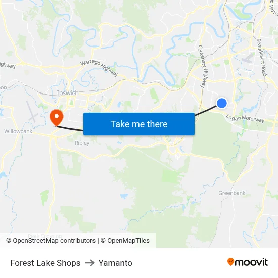 Forest Lake Shops to Yamanto map