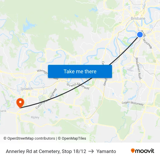 Annerley Rd at Cemetery, Stop 18/12 to Yamanto map