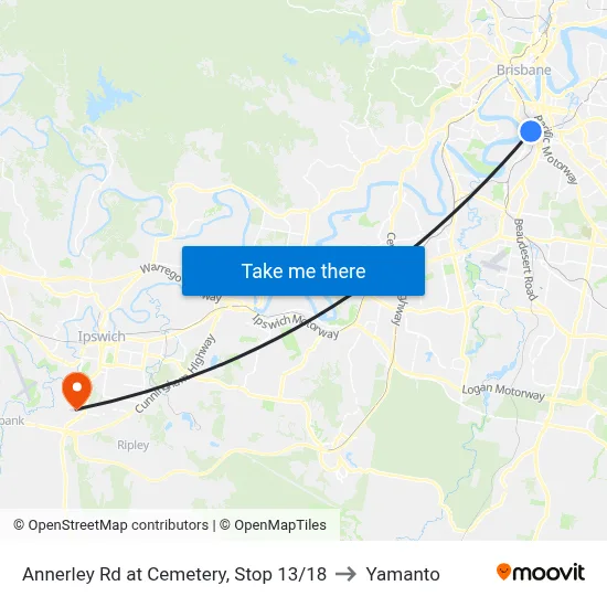 Annerley Rd at Cemetery, Stop 13/18 to Yamanto map