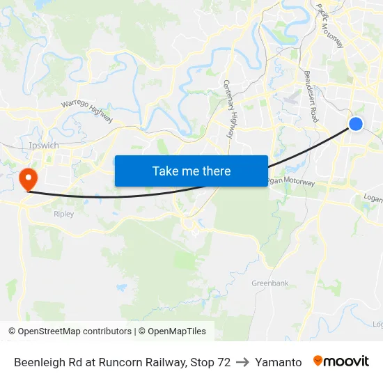 Beenleigh Rd at Runcorn Railway, Stop 72 to Yamanto map