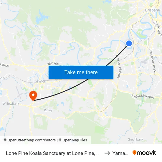 Lone Pine Koala Sanctuary at Lone Pine, Stop 42 to Yamanto map