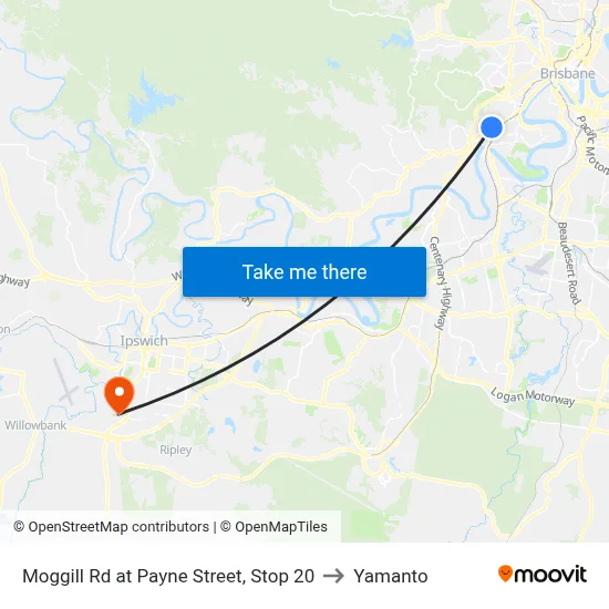 Moggill Rd at Payne Street, Stop 20 to Yamanto map