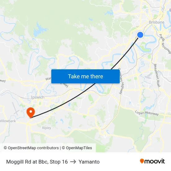 Moggill Rd at Bbc, Stop 16 to Yamanto map