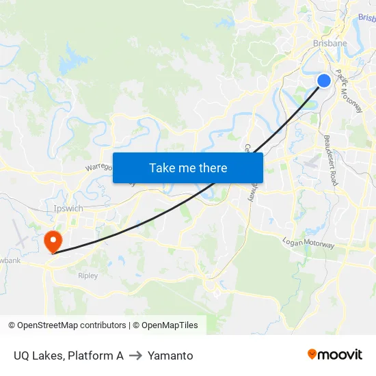 UQ Lakes, Platform A to Yamanto map