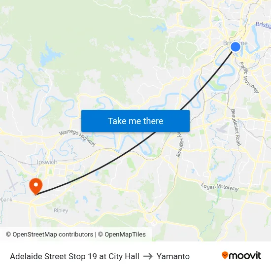Adelaide Street Stop 19 at City Hall to Yamanto map