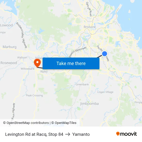 Levington Rd at Racq, Stop 84 to Yamanto map
