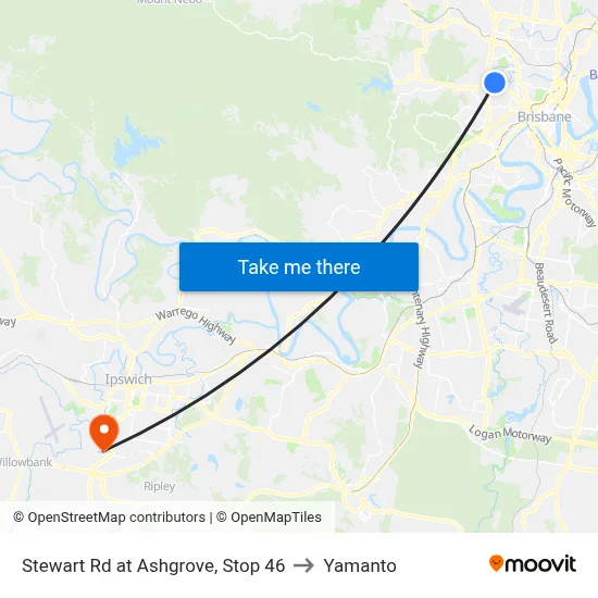 Stewart Rd at Ashgrove, Stop 46 to Yamanto map