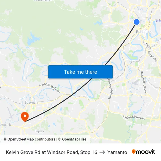 Kelvin Grove Rd at Windsor Road, Stop 16 to Yamanto map