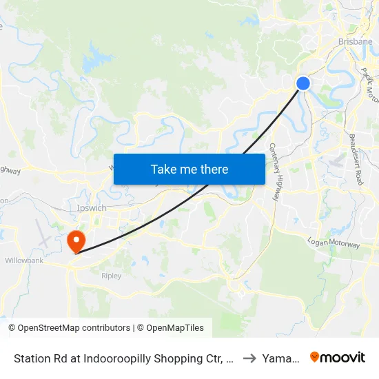Station Rd at Indooroopilly Shopping Ctr, Stop E to Yamanto map