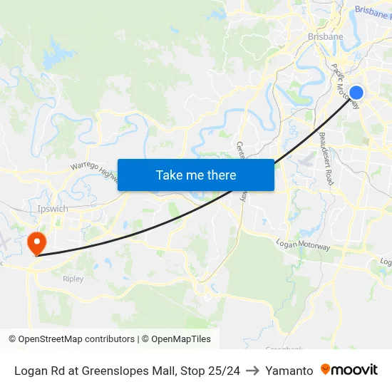 Logan Rd at Greenslopes Mall, Stop 25/24 to Yamanto map