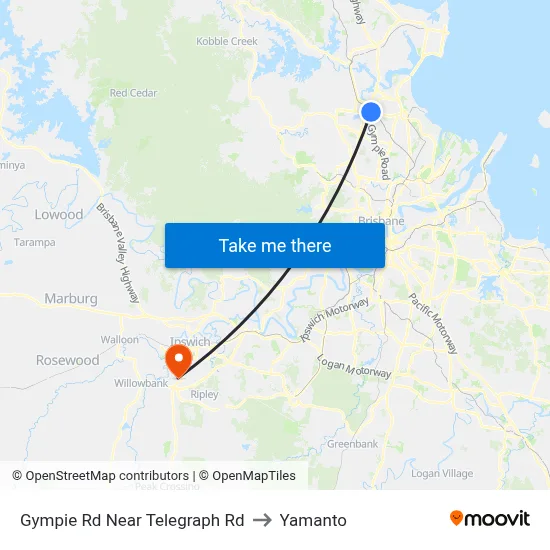 Gympie Rd Near Telegraph Rd to Yamanto map