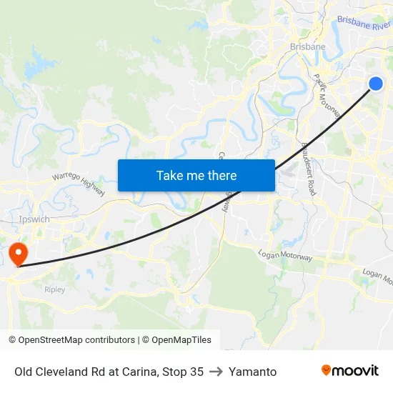 Old Cleveland Rd at Carina, Stop 35 to Yamanto map