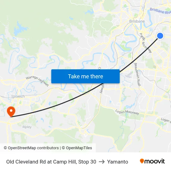 Old Cleveland Rd at Camp Hill, Stop 30 to Yamanto map