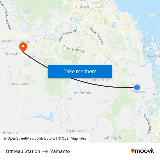 Ormeau Station to Yamanto map