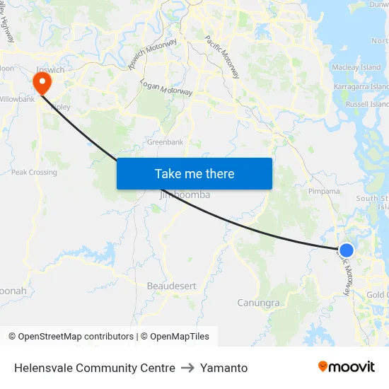 Helensvale Community Centre to Yamanto map