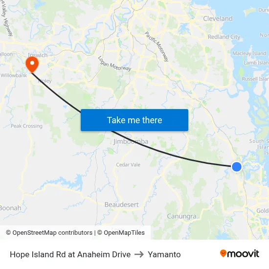 Hope Island Rd at Anaheim Drive to Yamanto map