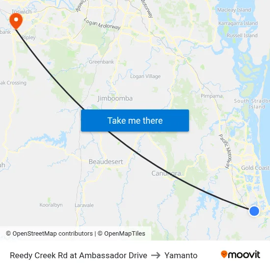 Reedy Creek Rd at Ambassador Drive to Yamanto map