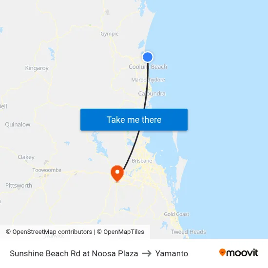 Sunshine Beach Rd at Noosa Plaza to Yamanto map