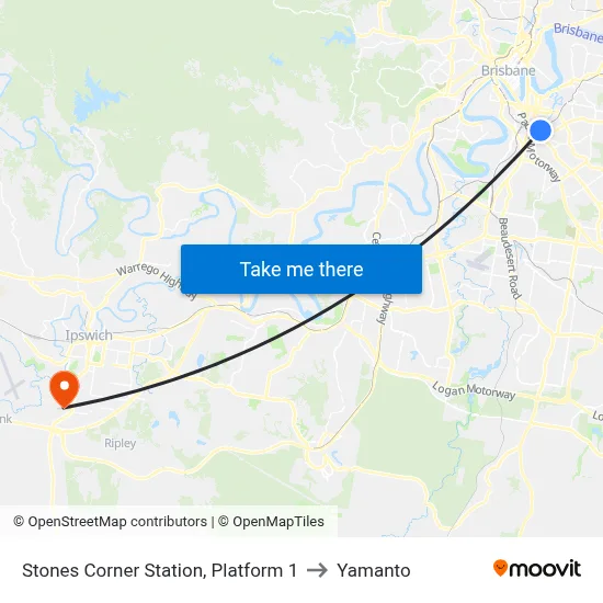 Stones Corner Station, Platform 1 to Yamanto map