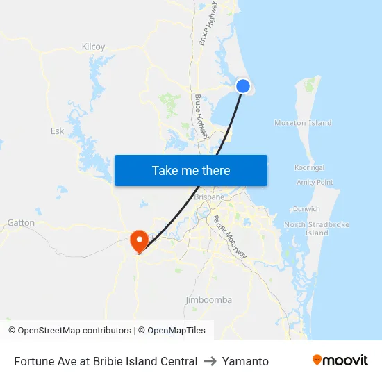 Fortune Ave at Bribie Island Central to Yamanto map