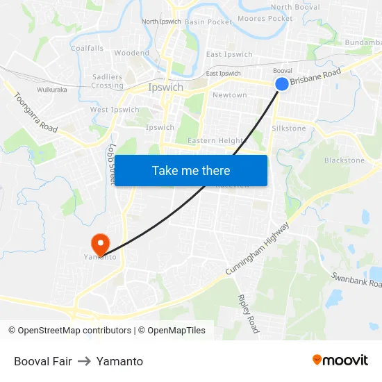 Booval Fair to Yamanto map