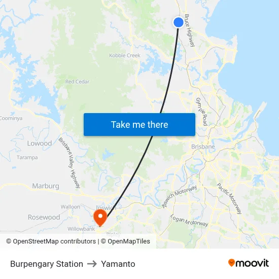 Burpengary Station to Yamanto map