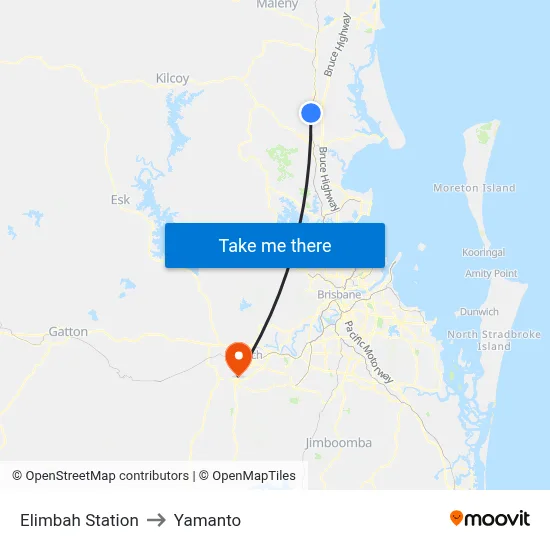 Elimbah Station to Yamanto map
