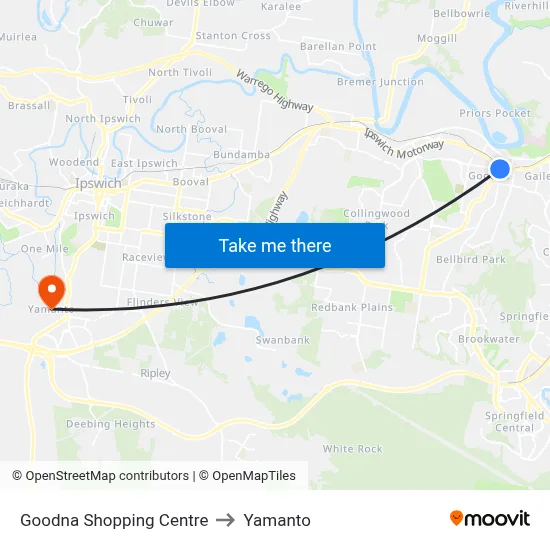 Goodna Shopping Centre to Yamanto map