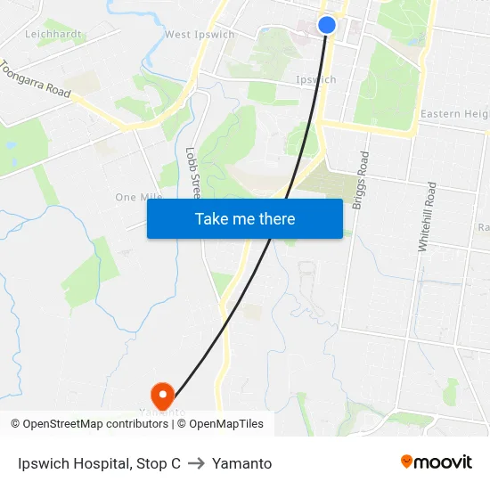 Ipswich Hospital, Stop C to Yamanto map