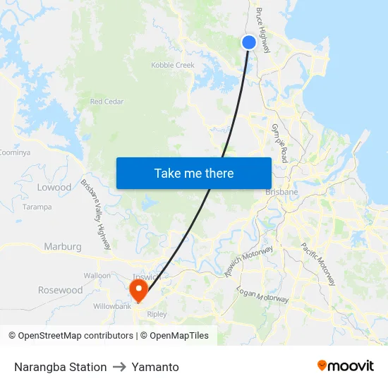 Narangba Station to Yamanto map