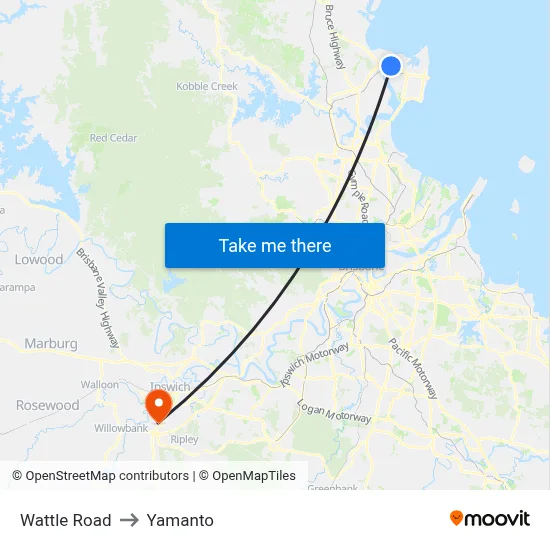 Wattle Road to Yamanto map