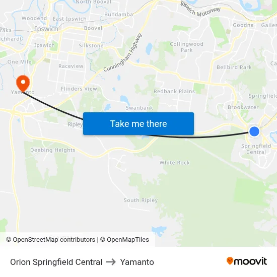 Orion Springfield Central to Yamanto map