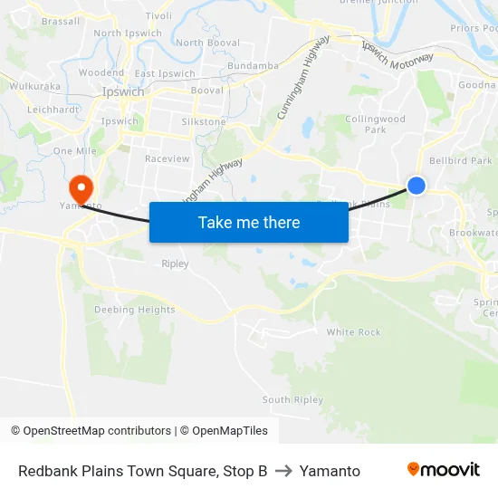 Redbank Plains Town Square, Stop B to Yamanto map