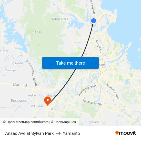 Anzac Ave at Sylvan Park to Yamanto map