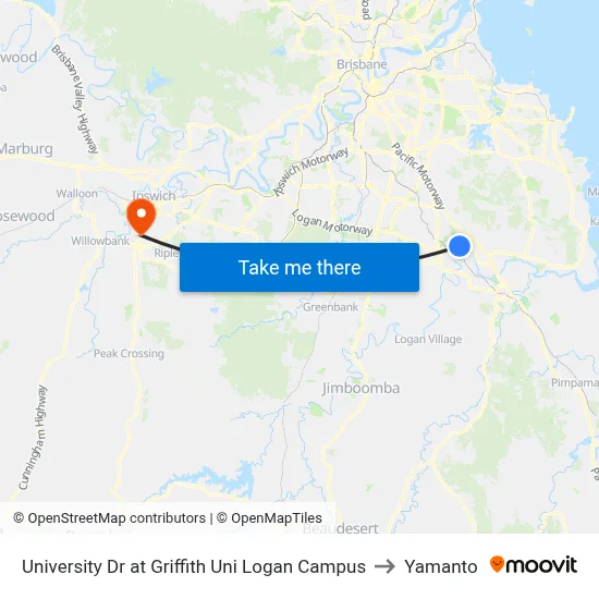 University Dr at Griffith Uni Logan Campus to Yamanto map
