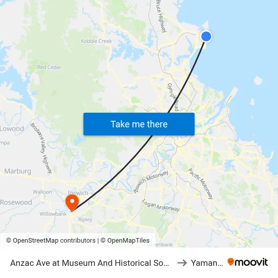 Anzac Ave at Museum And Historical Society to Yamanto map