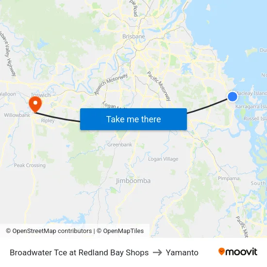 Broadwater Tce at Redland Bay Shops to Yamanto map
