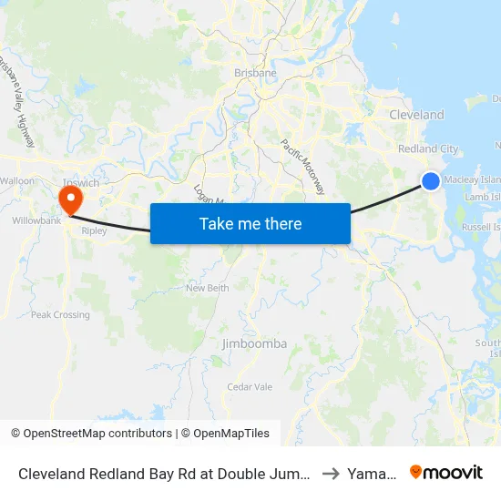 Cleveland Redland Bay Rd at Double Jump Road to Yamanto map