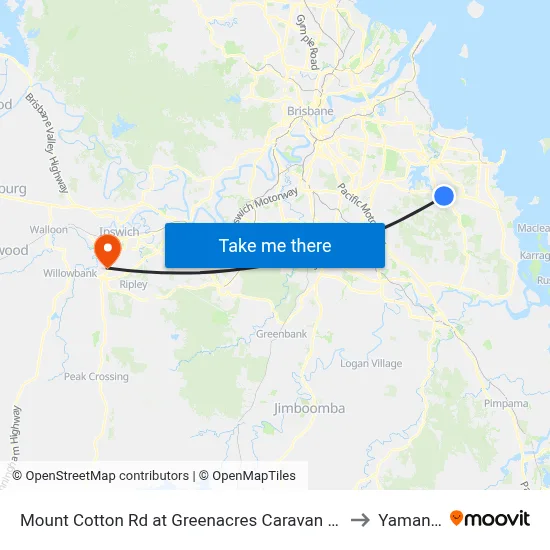 Mount Cotton Rd at Greenacres Caravan Park to Yamanto map