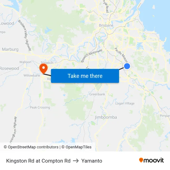 Kingston Rd at Compton Rd to Yamanto map