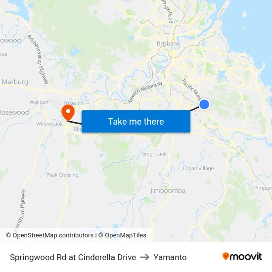 Springwood Rd at Cinderella Drive to Yamanto map