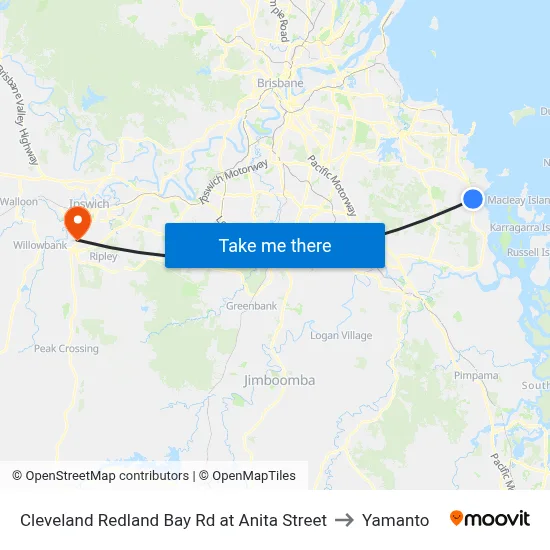 Cleveland Redland Bay Rd at Anita Street to Yamanto map