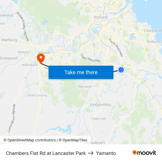 Chambers Flat Rd at Lancaster Park to Yamanto map